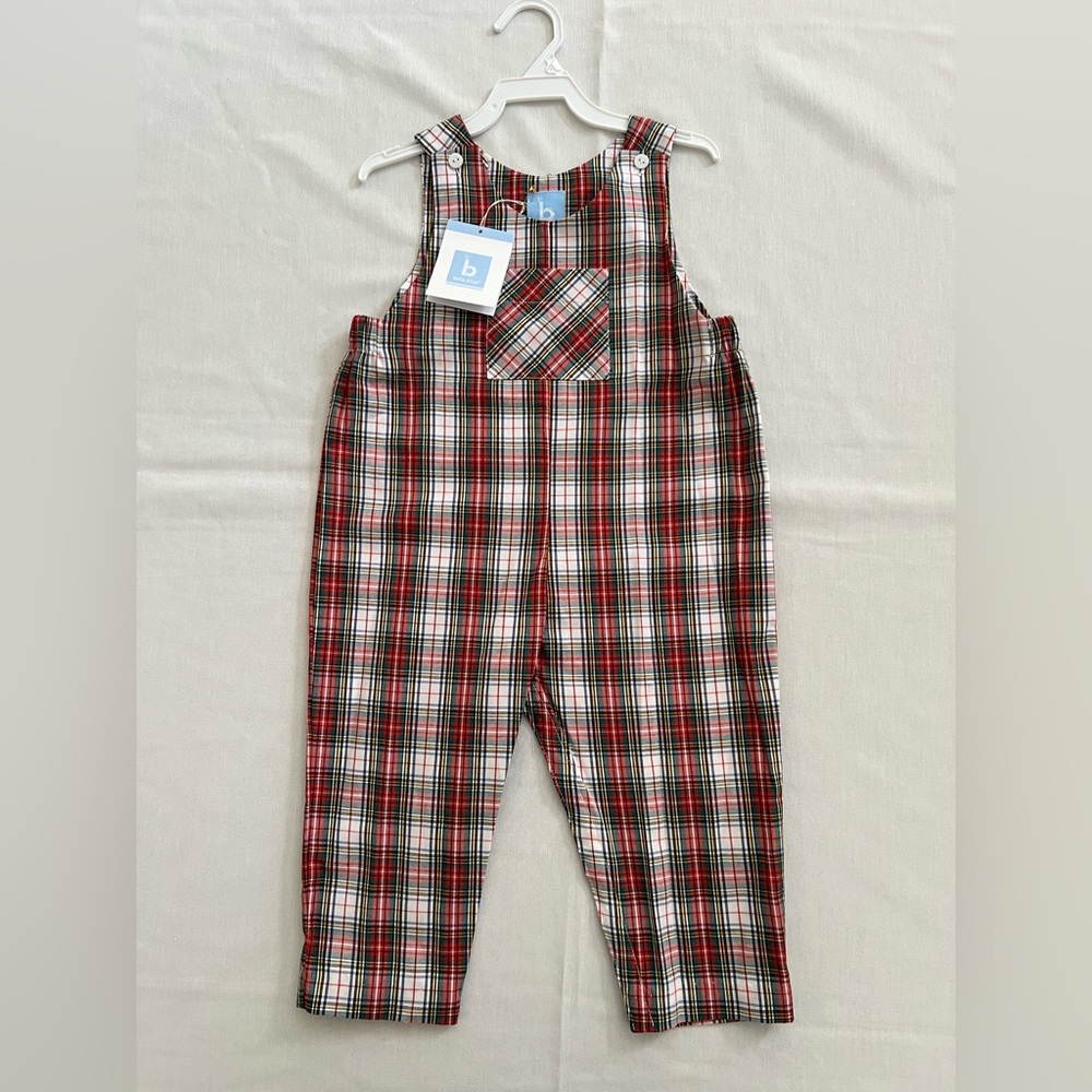 bella bliss Holiday Tartan Plaid Overalls Longalls
